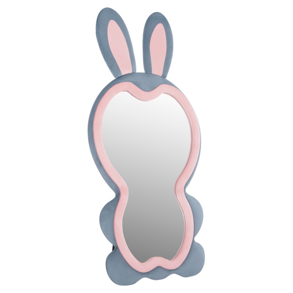 ΠΑΙΔΙΚΟΣ ΚΑΘΡΕΦΤΗΣ ΔΑΠΕΔΟΥ BUNNY HM4489.02 MDF ΡΟΖ & ΜΠΛΕ-ΜΑΥΡΟ STAND
