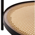 ΤΡΑΠΕΖΙ ΣΑΛΟΝΙΟΥ SEITZ HM18030 ΓΥΑΛΙ TOP-ΜΕΤΑΛΛΟ-RATTAN ΣΕ ΦΥΣΙΚΟ Φ80x