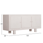 ΜΠΟΥΦΕΣ ΣΕΙΡΑ SANTORINI HM18068 MDF ΣΕ ΥΠΟΛΕΥΚΟ ΧΡΩΜΑ-3 ΠΟΡΤΕΣ 140x38x