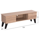 ΕΠΙΠΛΟ ΤΗΛΕΟΡΑΣΗΣ IREN HM2481.01 ΜΕΛΑΜΙΝΗ ΣΕ SONAMA OAK-ΜΑΥΡΟ 120x32,5