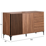 ΜΠΟΥΦΕΣ ΣΕΙΡΑ HARRY HM18006.01 ΜΕΛΑΜΙΝΗ ΦΥΣΙΚΟ ΞΥΛΟΥ-ΜΑΥΡΟ 180x40x92Υε