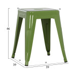 ΣΚΑΜΠΟ ΜΕΤΑΛΛΙΚΟ MELITA HM0096.53 ΣΕ LIGHT OLIVE GREEN ΧΡΩΜΑ 37x37x45Υ