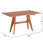 ΤΡΑΠΕΖΙ ΟΡΘΟΓΩΝΙΟ LEO HM6137 ΜΑΣΙΦ ΞΥΛΟ ΤΕΑΚ 130x80x76Υεκ.