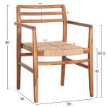 ΠΟΛΥΘΡΟΝΑ ΤΡΑΠΕΖΑΡΙΑΣ HERRIN HM18230 ΞΥΛΟ TEAK-ΣΧΟΙΝΙ VIRO 58x56x80Υεκ