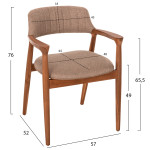 ΠΟΛΥΘΡΟΝΑ JAMES HM18259 TEAK WOOD ΜΕ ΣΑΜΠΑΝΙ ΥΦΑΣΜΑ 57x52x76Υεκ.