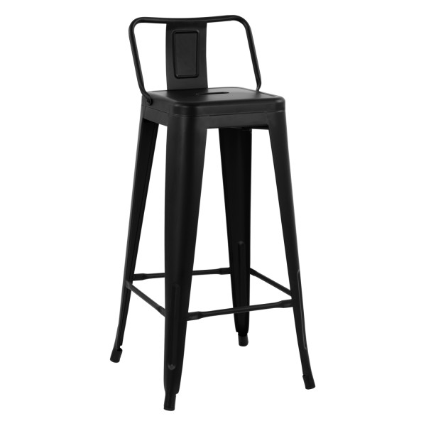 ΣΚΑΜΠΟ BAR ME ΠΛΑΤΗ ΜΕΤΑΛΛΙΚΟ MELITA-PRO HM8643.42 ΜΑΥΡΟ ΜΑΤ 42x42x100