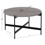 ΣΕΤ 2ΤΜΧ ΤΡΑΠΕΖΙΑ ΣΑΛΟΝΙΟΥ RONDA HM21089.01 MDF ΓΚΡΙ ΜΑΡΜΑΡΟ Φ80εκ & Φ
