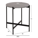 ΣΕΤ 2ΤΜΧ ΤΡΑΠΕΖΙΑ ΣΑΛΟΝΙΟΥ RONDA HM21089.01 MDF ΓΚΡΙ ΜΑΡΜΑΡΟ Φ80εκ & Φ