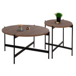 ΣΕΤ 2ΤΜΧ ΤΡΑΠΕΖΙΑ ΣΑΛΟΝΙΟΥ RONDA HM21089.03 MDF ΣΕ ΚΑΡΥΔΙ ΧΡΩΜΑ Φ80εκ