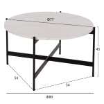 ΣΕΤ 2ΤΜΧ ΤΡΑΠΕΖΙΑ ΣΑΛΟΝΙΟΥ RONDA HM21089.04 MDF ΛΕΥΚΟ ΜΑΡΜΑΡΟ Φ80εκ &