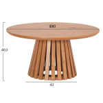 ΣΕΤ 2ΤΜΧ ΤΡΑΠΕΖΙΑ ΣΑΛΟΝΙΟΥ TALBERT HM21083 MDF ΦΥΣΙΚΟ ΞΥΛΟΥ Φ80εκ & Φ4