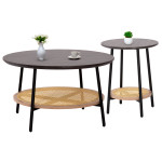ΣΕΤ 2ΤΜΧ ΤΡΑΠΕΖΙΑ ΣΑΛΟΝΙΟΥ SEWELL HM21087 MDF-ΜΕΤΑΛΛΟ-ΣΥΝΘΕΤΙΚΟ RATTAN
