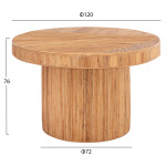 ΤΡΑΠΕΖΙ ΤΡΑΠΕΖΑΡΙΑΣ GATSBY HM9884 ΦΥΣΙΚΟ RATTAN ΣΕ ΦΥΣΙΚΟ ΧΡΩΜΑ Φ120x7