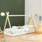ΚΡΕΒΑΤΙ ΠΑΙΔΙΚΟ MUNK HM699.03 τ.MONTESSORI ΞΥΛΟ ΠΕΥΚΟΥ ΦΥΣΙΚΟ-ΛΕΥΚΟ- 1