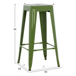 ΣΚΑΜΠΟ ΜΠΑΡ ΜΕΤΑΛΛΙΚΟ MELITA-PRO HM8642.53 ΣΕ LIGHT OLIVE GREEN 43x43x