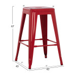 ΣΚΑΜΠΟ ΜΕΣΑΙΟΥ ΥΨΟΥΣ ΜΕΤΑΛΛΙΚΟ MELITA-PRO HM8573.44 ΚΟΚΚΙΝΟ 43x43x67Υε