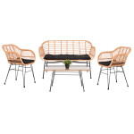 ΣΕΤ ΣΑΛΟΝΙ ΕΞΩΤΕΡΙΚΟΥ ΧΩΡΟΥ 4ΤΜΧ ALLEGRA HM21052 WICKER-ΜΕΤΑΛΛΟ