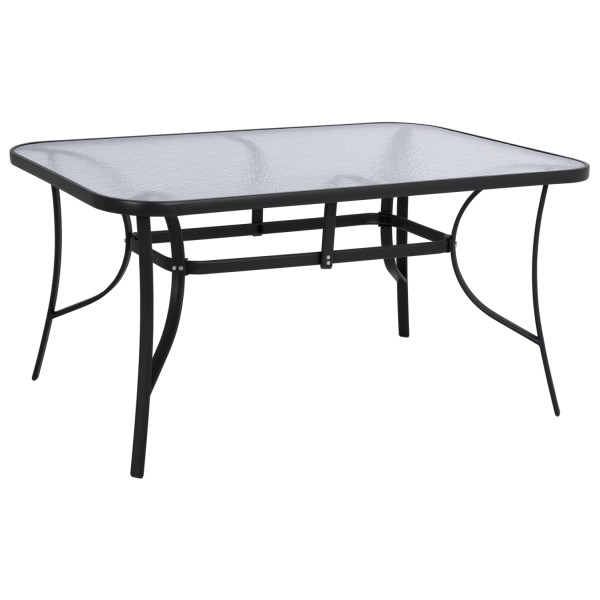 ΤΡΑΠΕΖΙ BRUNO 150X90Χ72Υεκ. ΜΕΤΑΛΛΙΚΟ ΜΑΥΡΟ ΜΕ ΓΥΑΛΙΝΗ ΕΠΙΦΑΝΕΙΑ HM514