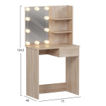 ΤΟΥΑΛΕΤΑ ΜΕ ΦΩΤΙΣΜΟ LED & ΡΑΦΙΑ LAURYN HM2501.01 ΜΕΛΑΜΙΝΗ ΣΕ SONAMA 75