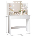 ΤΟΥΑΛΕΤΑ ΜΕ ΦΩΤΙΣΜΟ LED-ΡΑΦΙΑ-ΣΥΡΤΑΡΙΑ LAURYN HM2502.03 ΛΕΥΚΟ 101.8x40