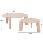 ΣΕΤ 2ΤΜΧ ΤΡΑΠΕΖΙΑ ΣΑΛΟΝΙΟΥ EQUIL HM9943.01 MDF ΜΕ ΜΕΛΑΜΙΝΗ-ΦΥΣΙΚΟ 66x6