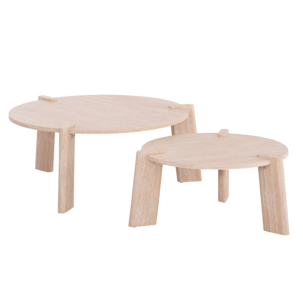 ΣΕΤ 2ΤΜΧ ΤΡΑΠΕΖΙΑ ΣΑΛΟΝΙΟΥ EQUIL HM9943.01 MDF ΜΕ ΜΕΛΑΜΙΝΗ-ΦΥΣΙΚΟ 66x6