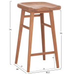 ΣΚΑΜΠΟ ΜΠΑΡ BOLMAR HM18108 ΞΥΛΟ ΤΕΑΚ ΣΕ ΦΥΣΙΚΟ 40.5x44x74Υεκ.