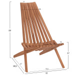 ΠΟΛΥΘΡΟΝΑ LOUNGE ΠΤΥΣΣΟΜΕΝΗ SHIGAO HM18112 ΞΥΛΟ TEAK--ΦΥΣΙΚΟ 61x88.5x8