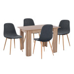 ΣΕΤ ΤΡΑΠΕΖΑΡΙΑΣ 5ΤΜΧ KELVIN HM21116 ΤΡΑΠΕΖΙ ΜΕ ΚΑΡΕΚΛΕΣ ΜΕΤΑΛΛΙΚΕΣ ΜΕ