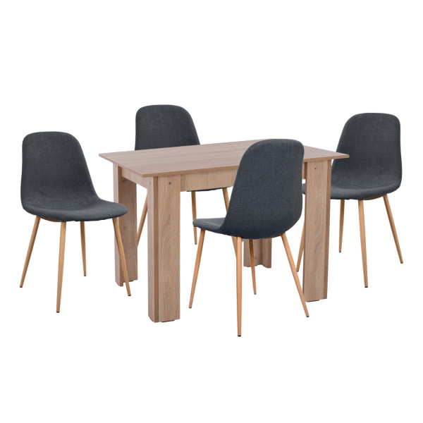 ΣΕΤ ΤΡΑΠΕΖΑΡΙΑΣ 5ΤΜΧ KELVIN HM21116 ΤΡΑΠΕΖΙ ΜΕ ΚΑΡΕΚΛΕΣ ΜΕΤΑΛΛΙΚΕΣ ΜΕ