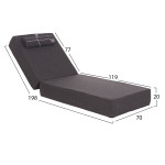 ΜΑΞΙΛΑΡΙ ΞΑΠΛΩΣΤΡΑΣ KIHEI HM21094.03 OLEFIN ΣΚΟΥΡΟ ΓΚΡΙ ΜΕ FOAM 198x70