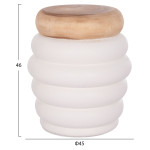 ΤΡΑΠΕΖΙ ΒΟΗΘΗΤΙΚΟ PUFFAT HM18172.02 FIBER CEMENT ΛΕΥΚΟ- ΞΥΛΟ TEAK TOP