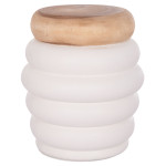 ΤΡΑΠΕΖΙ ΒΟΗΘΗΤΙΚΟ PUFFAT HM18172.02 FIBER CEMENT ΛΕΥΚΟ- ΞΥΛΟ TEAK TOP