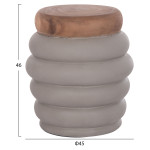 ΤΡΑΠΕΖΙ ΒΟΗΘΗΤΙΚΟ PUFFAT HM18172.03 FIBER CEMENT ΓΚΡΙ- ΞΥΛΟ TEAK TOP Φ