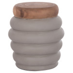 ΤΡΑΠΕΖΙ ΒΟΗΘΗΤΙΚΟ PUFFAT HM18172.03 FIBER CEMENT ΓΚΡΙ- ΞΥΛΟ TEAK TOP Φ