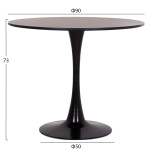 ΤΡΑΠΕΖΙ ΣΤΡΟΓΓΥΛΟ BROLIN HM18141.02 MDF TOP-ΒΑΣΗ ΜΕΤΑΛΛΙΚΗ--ΜΑΥΡΟ Φ90x