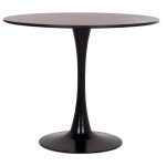 ΤΡΑΠΕΖΙ ΣΤΡΟΓΓΥΛΟ BROLIN HM18141.02 MDF TOP-ΒΑΣΗ ΜΕΤΑΛΛΙΚΗ--ΜΑΥΡΟ Φ90x