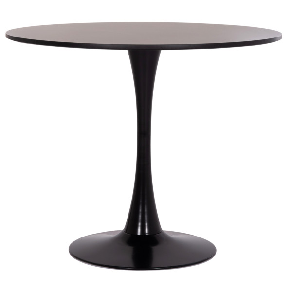ΤΡΑΠΕΖΙ ΣΤΡΟΓΓΥΛΟ BROLIN HM18141.02 MDF TOP-ΒΑΣΗ ΜΕΤΑΛΛΙΚΗ--ΜΑΥΡΟ Φ90x