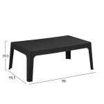 ΤΡΑΠΕΖΑΚΙ ΟΡΘΟΓΩΝΙΟ SLEEK HM6367.02 ΠΟΛΥΠΡΟΠΥΛΕΝΙΟ ΣΕ ΜΑΥΡΟ 99x59.5x39