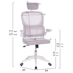 ΚΑΡΕΚΛΑ ΓΡΑΦΕΙΟΥ BASTON HM18236.03 ΓΚΡΙ MESH & ΛΕΥΚΟΣ PP ΣΚΕΛΕΤΟΣ 64x6
