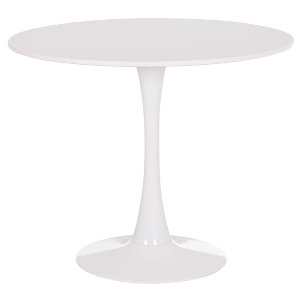 ΤΡΑΠΕΖΙ ΣΤΡΟΓΓΥΛΟ BROLIN HM18141.01 MDF TOP-ΒΑΣΗ ΜΕΤΑΛΛΙΚΗ--ΛΕΥΚΟ Φ90x