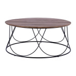 ΤΡΑΠΕΖΑΚΙ ΣΑΛΟΝΙΟΥ ZENA HM8690 MDF TOP ΜΕ ΜΕΤΑΛΛΙΚΟ ΜΑΥΡΟ ΣΚΕΛΕΤΟ Φ90Χ