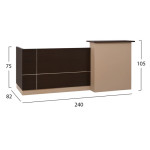 ΓΡΑΦΕΙΟ ΥΠΟΔΟΧΗΣ DALTON HM2068.01 ΜΕΛΑΜΙΝΗ ΣΕ WENGE-ΜΠΕΖ 240x80x106Υεκ