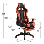 ΚΑΡΕΚΛΑ ΓΡΑΦΕΙΟΥ GAMING HM1063.01 SPEED ΜΑΥΡΟ ΚΟΚΚΙΝΟ & ΥΠΟΠΟΔΙΟ 68 x