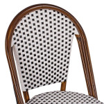 ΚΑΡΕΚΛΑ BISTRO ΑΛΟΥΜΙΝΙΟΥ BAMBOO LOOK ΜΕ ΛΕΥΚΟ-ΜΑΥΡΟ RATTAN HM5566.01