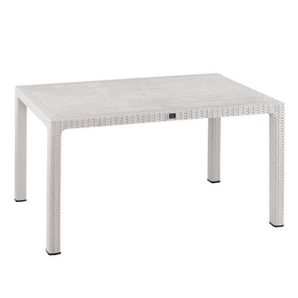 ΤΡΑΠΕΖΙ ΠΟΛΥΠΡΟΠΥΛΕΝΙΟΥ TODOR 150Χ90X73.5Υεκ. RATTAN ΛΕΥΚΟ ΜΕ UV PROTE