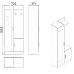 ΕΠΙΠΛΟ ΕΙΣΟΔΟΥ ΜΕ ΚΑΘΡΕΠΤΗ JANICE HM2264 SONAMA ΛΕΥΚΟ 70x37x181 εκ.