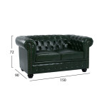 ΚΑΝΑΠΕΣ 2ΘΕΣΙΟΣ T.CHESTERFIELD HM3010.08 ΤΕΧΝΟΔΕΡΜΑ ΚΥΠΑΡΙΣΣΙ 150x90x7