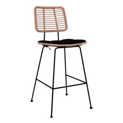 ΣΚΑΜΠΟ ΜΕΤΑΛΛΙΚΟ ΜΕ ΜΑΞΙΛΑΡΙ ALLEGRA HM5455 ΜΕ WICKER ΜΠΕΖ 46,5x55x117