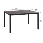 ΣΕΤ 5ΤΜΧ HM10531 ΤΡΑΠΕΖΙ ΑΛΟΥΜΙΝΙΟΥ 140Χ80Χ75,5Y & 4 ΠΟΛΥΘΡΟΝΕΣ LEON Μ